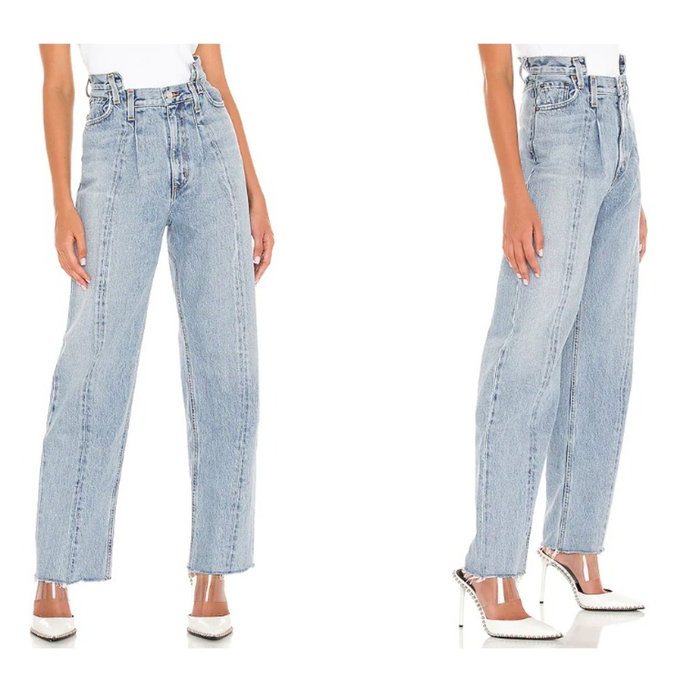 AGOLDE Pieced Angled Jeans Womens 27 Ultra High Rise Relaxed Straight Organic